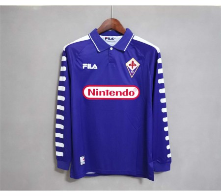 Fiorentina 98/99 Home Purple Long Sleeve Soccer Jersey